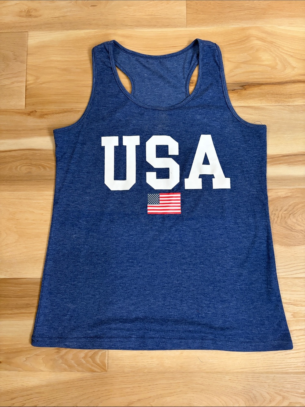 USA Graphic Racerback Tank Top - Blue